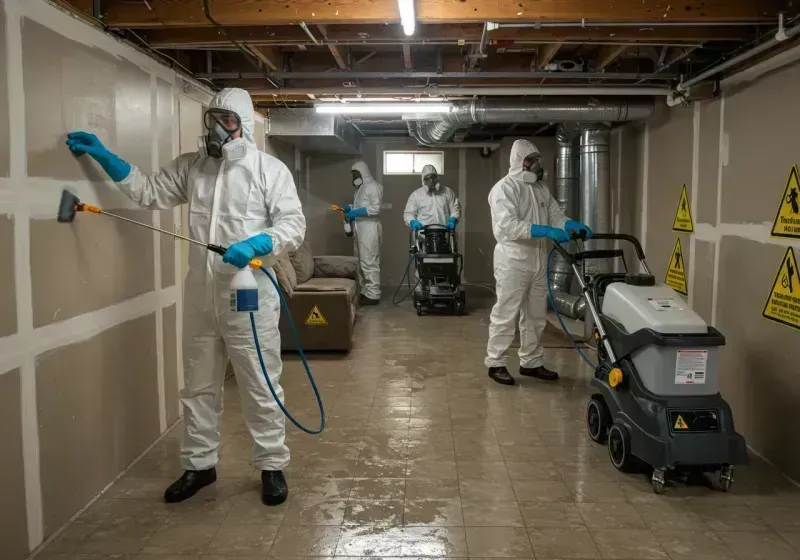 Basement Moisture Removal and Structural Drying process in City of Hopewell, VA